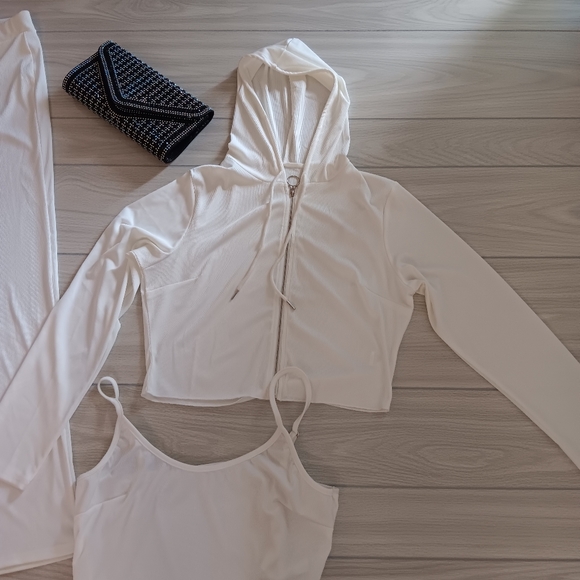 Women's Plus Size Casual Solid Color Plus Size Pit Vest Jacket Pants Three-Piece - Picture 15 of 16